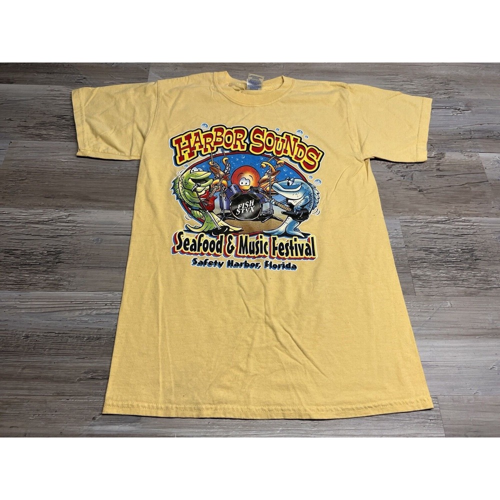 Vtg Safety Harbor Florida T-Shirt Harbor Sounds Seafood Music Festival Mens Sz S